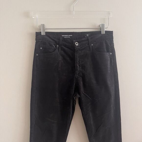 ADRIANO GOLDSCHMIED Farrah Velvet High Rise Skinny Jeans Sz 28 Black Designer AG - Picture 13 of 14